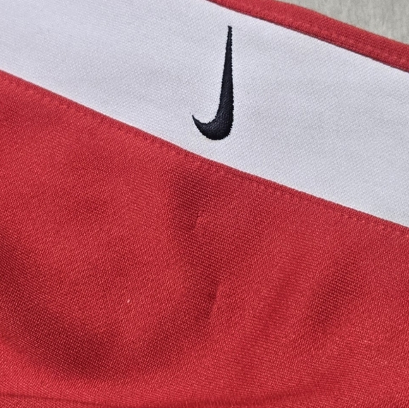 VTG Nike Red and White Double Swoosh Full Zip Jacket Mens Sz M Running Gym - Picture 10 of 10